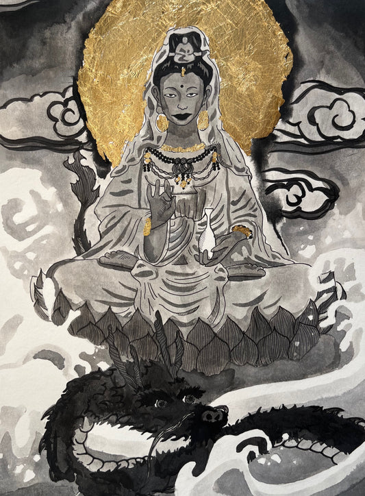 KUAN YIN | A4-size ink painting