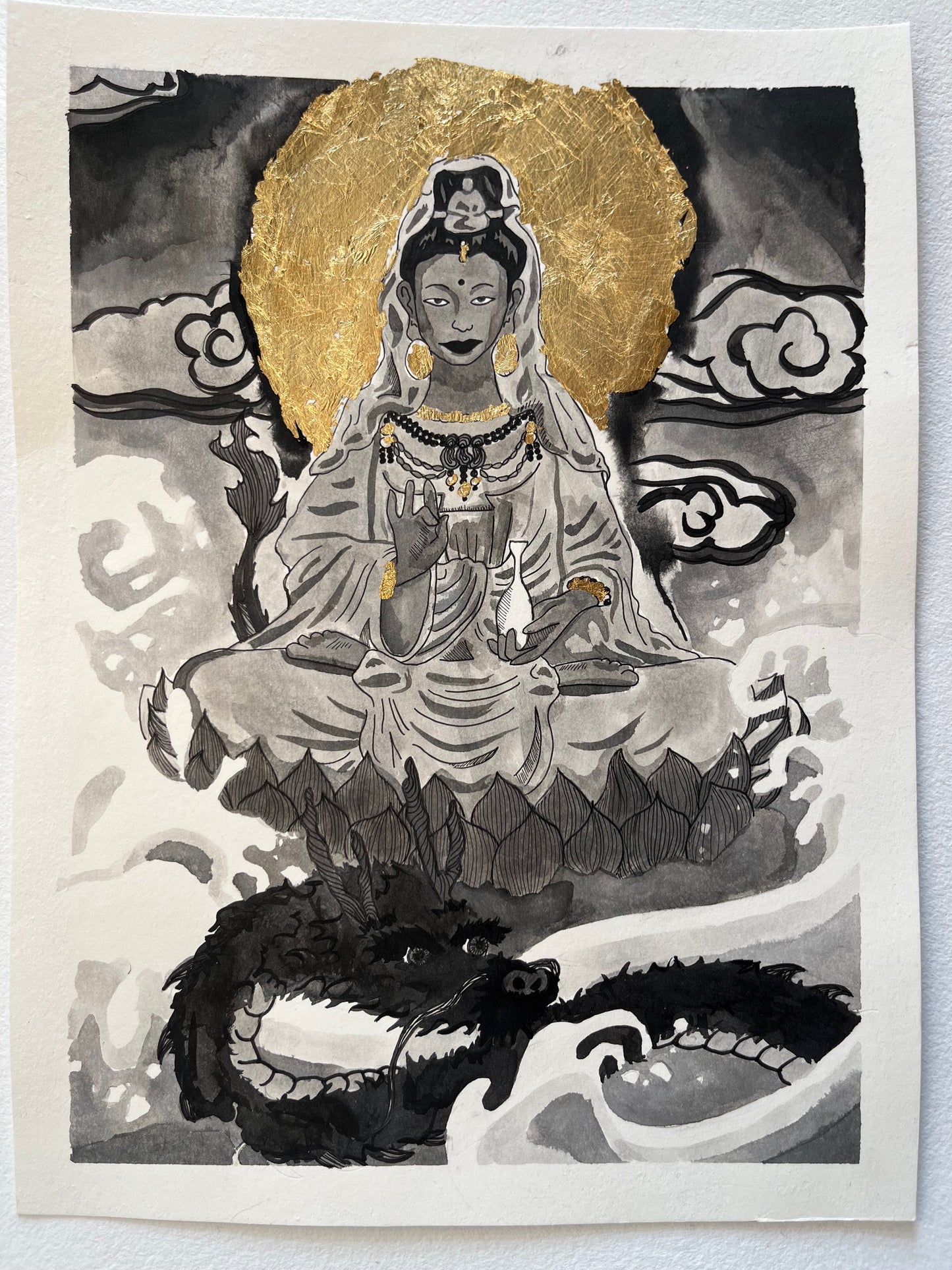 KUAN YIN | A4-size ink painting