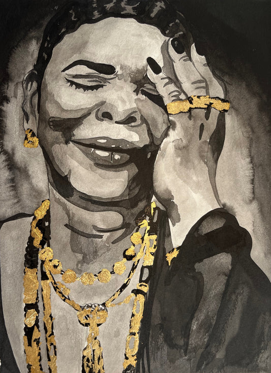 CESÁRIA ÉVORA | A4-size ink portrait
