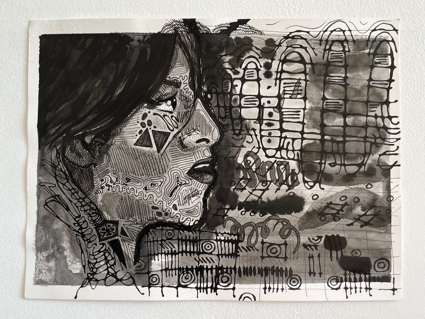 AMY | A4-size ink portrait of Amy Winehouse