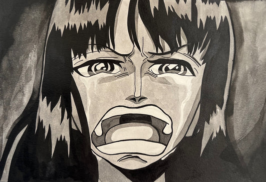 I WANT TO LIVE | A4-size ink portrait of Nico Robin