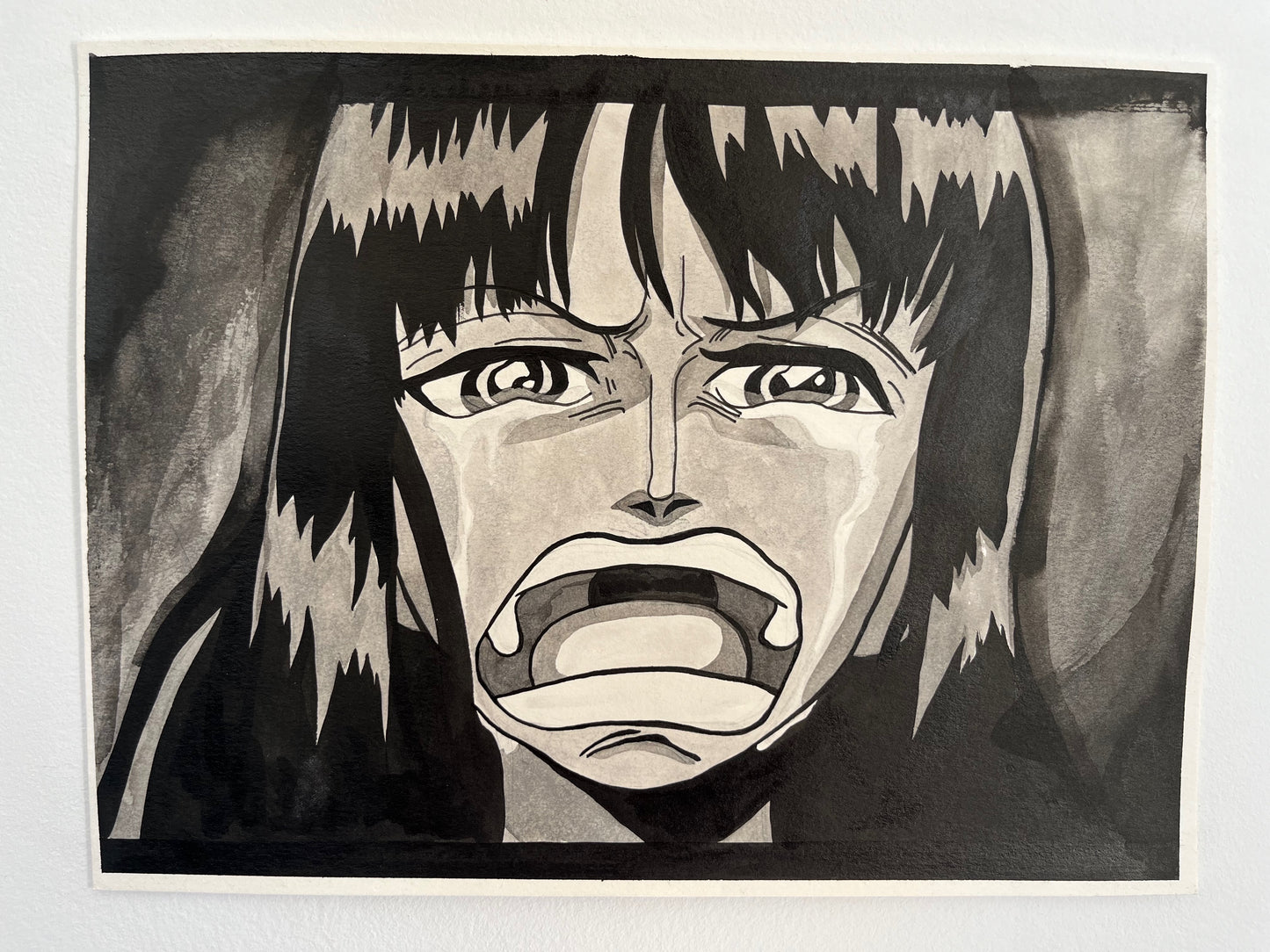 I WANT TO LIVE | A4-size ink portrait of Nico Robin